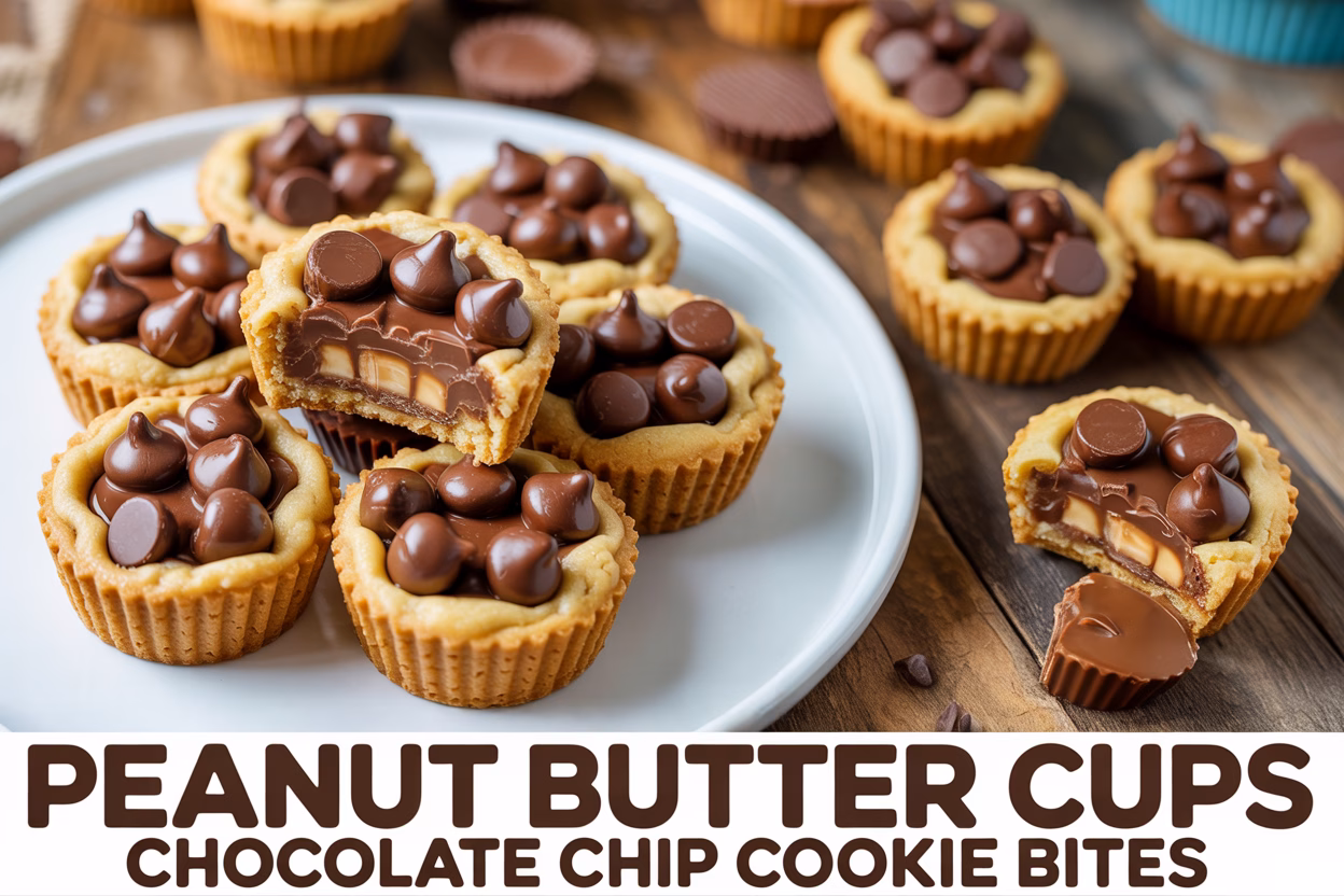 Decadent Peanut Butter Cups Chocolate Chip Cookie Bites
