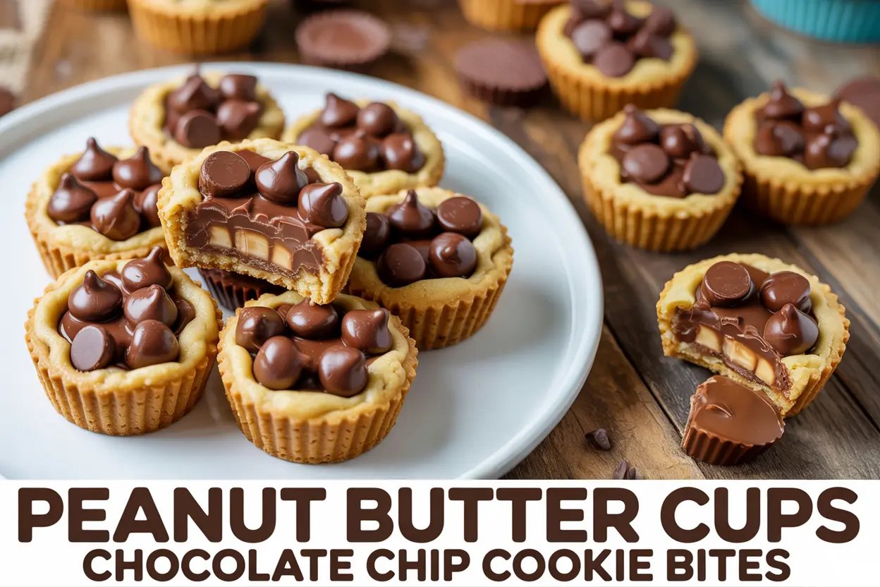 Decadent Peanut Butter Cups Chocolate Chip Cookie Bites
