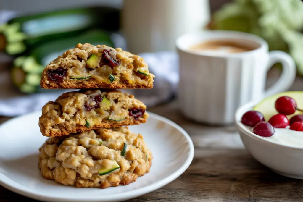 Healthy Zucchini Oatmeal Cookies 4 oatmeal cookies