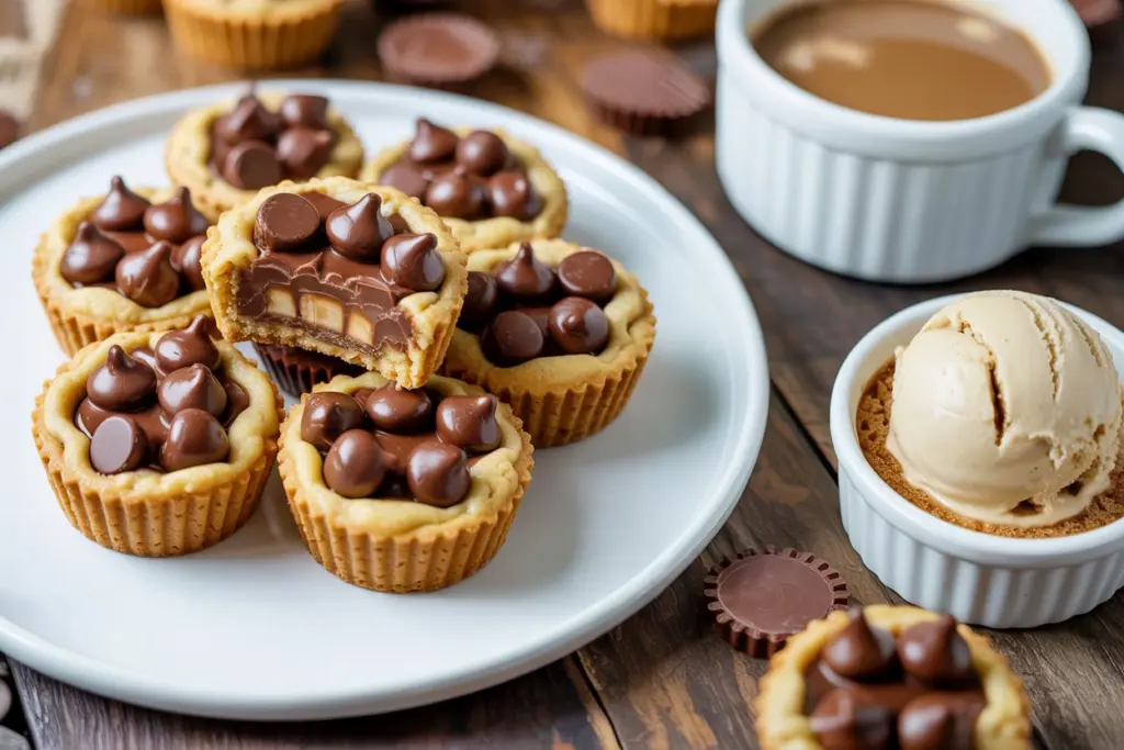 Decadent Peanut Butter Cups Chocolate Chip Cookie Bites 4 little bites chocolate chip cookies