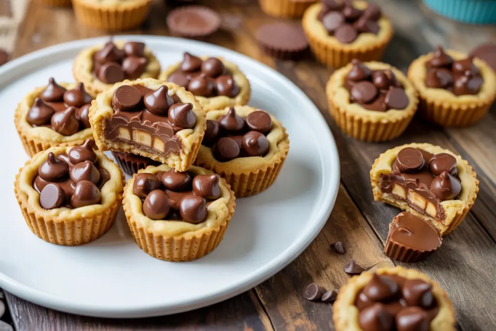 Decadent Peanut Butter Cups Chocolate Chip Cookie Bites 3 chocolate chip cookie bites