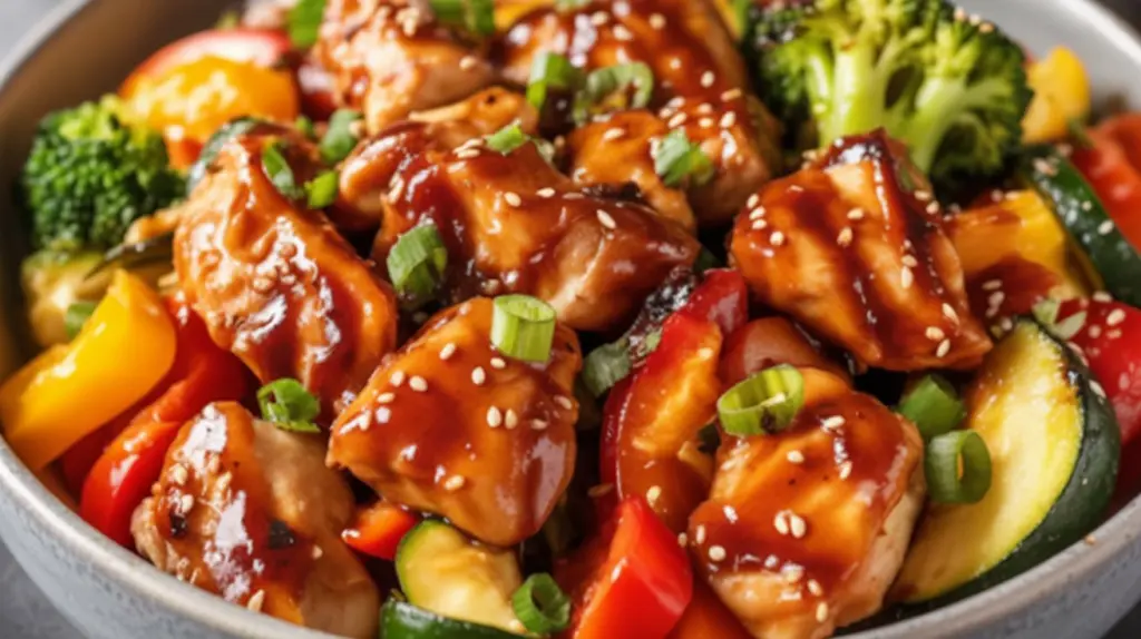 teriyaki chicken and vegetables