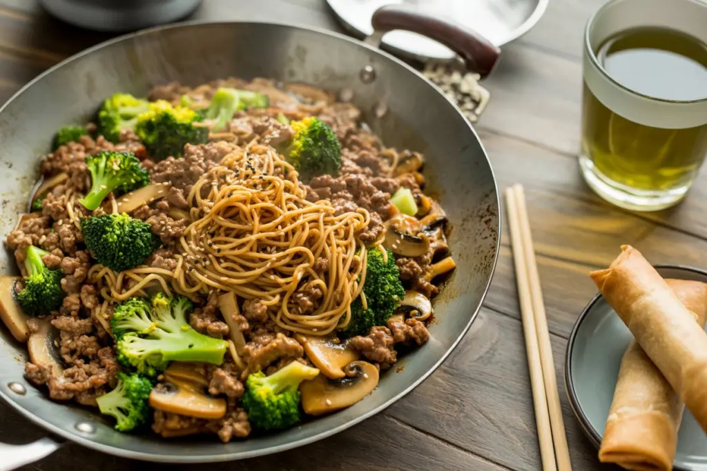 beef and broccoli noodle stir fry
