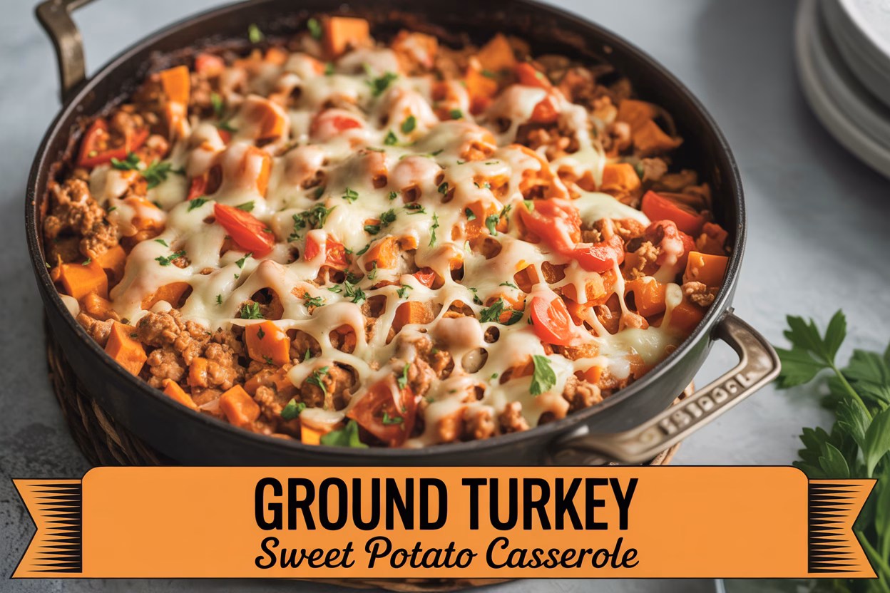 Hearty Ground Turkey and Sweet Potato Casserole