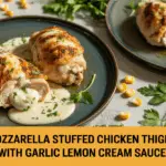 Stuffed Chicken Thighs – Mozzarella-Filled with Garlic Lemon Cream Sauce
