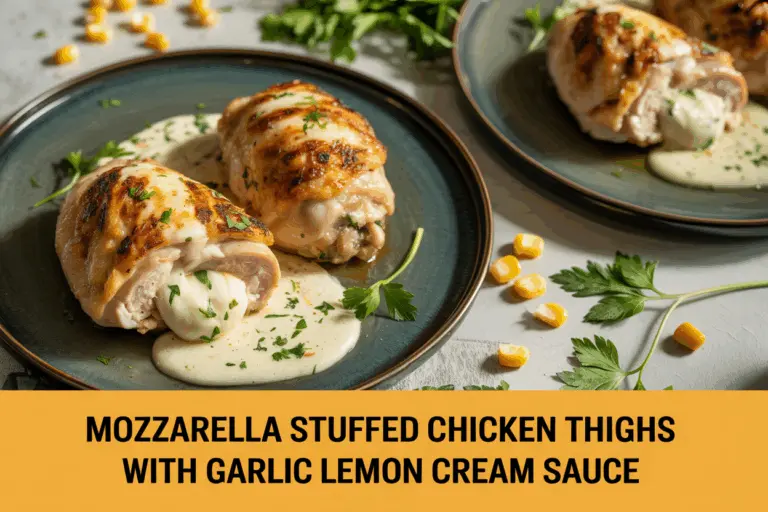 Stuffed Chicken Thighs – Mozzarella with Lemon Cream Sauce