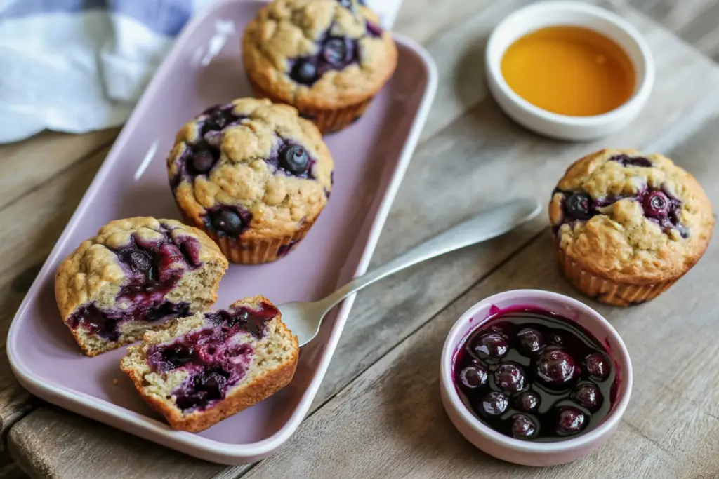 Blueberry Oatmeal Muffins 3 oatmeal muffins