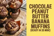 Chocolate Peanut Butter Banana Muffins