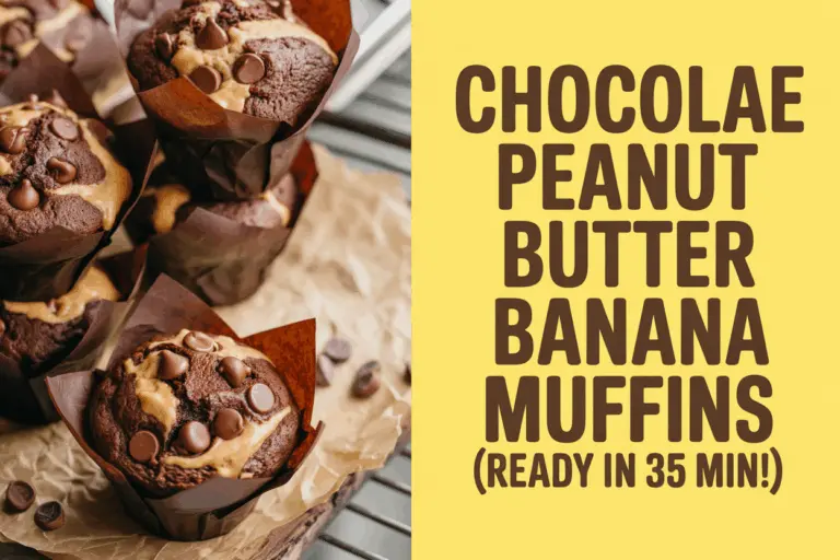 Chocolate Peanut Butter Banana Muffins (Quick and Easy)