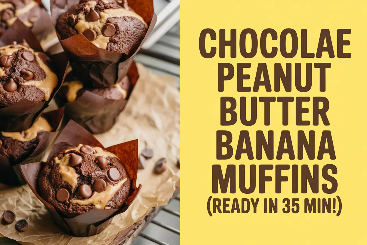 Chocolate Peanut Butter Banana Muffins Recipe