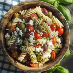 Pasta salad recipe card layout