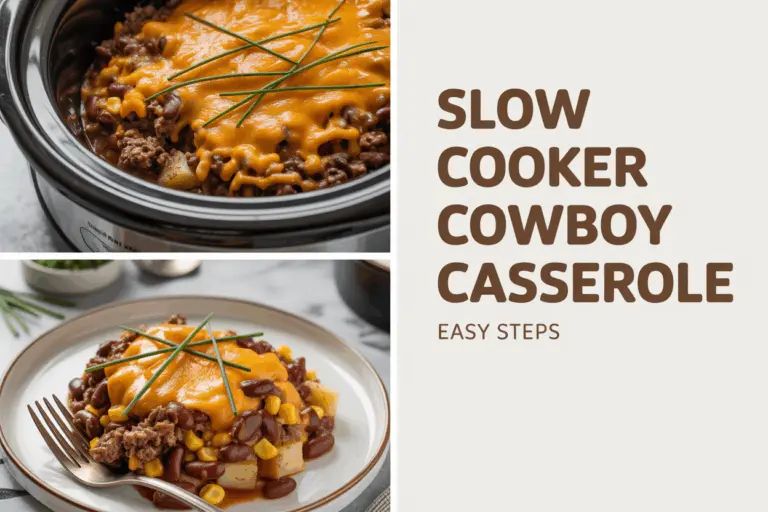 Slow Cooker Cowboy Casserole – Easy Cheesy beef casserole