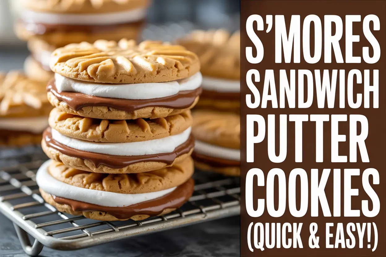 Gooey S’mores Sandwich Peanut Butter Cookies