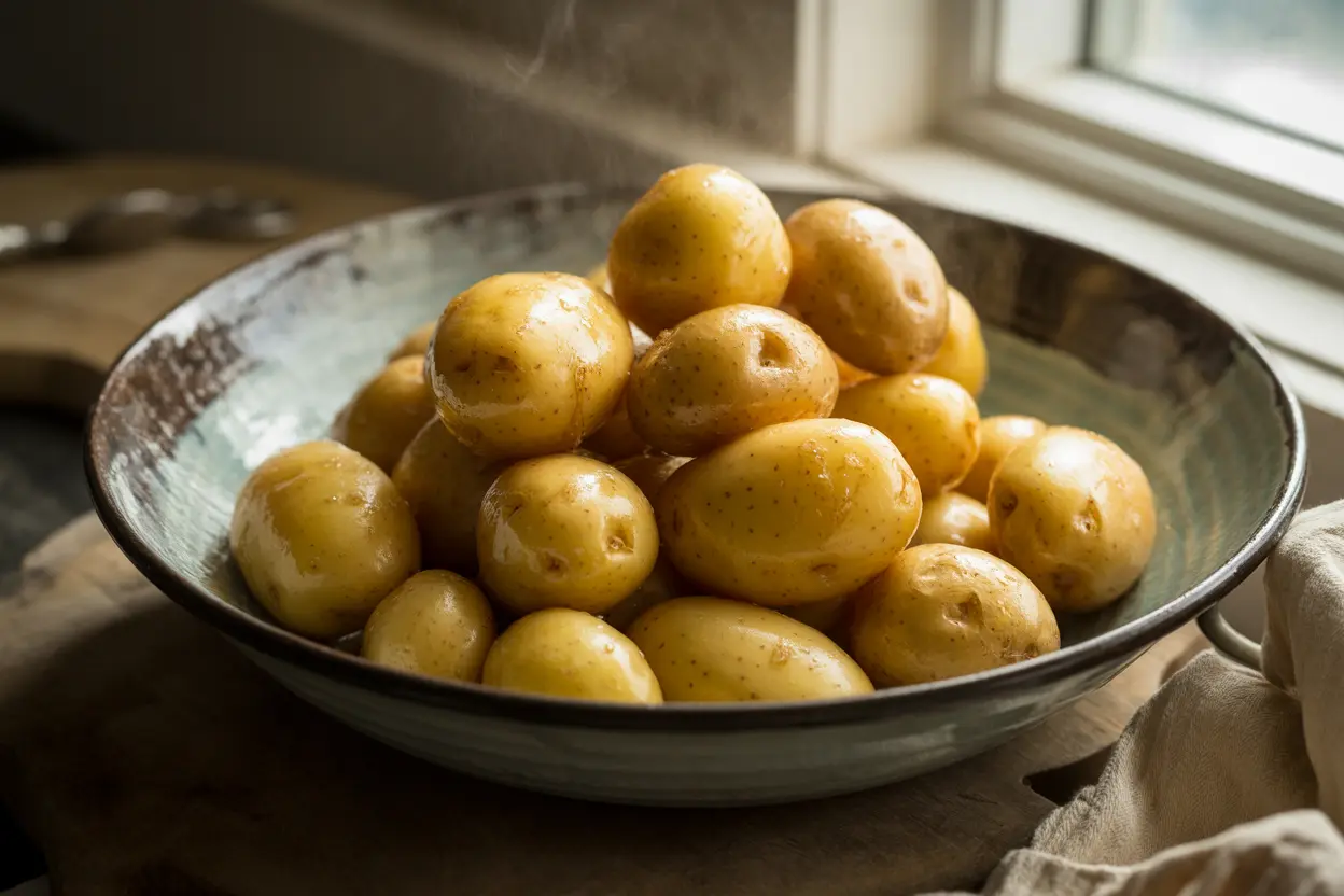 Boiled potatoes for Fourth of July potato salad