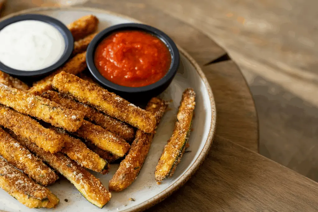Zucchini Fries 4 crispy air-fried zucchini fries