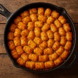 Illustrated recipe card for tater tot casserole