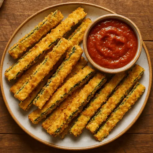 Printable zucchini fries recipe card