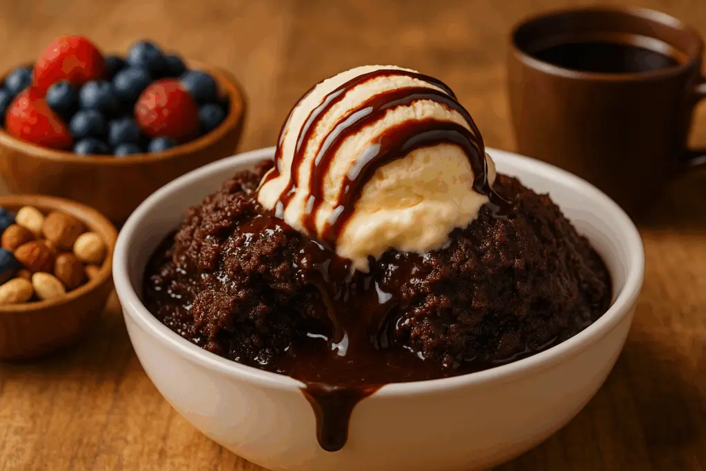 slow cooker chocolate lava cake recipe card