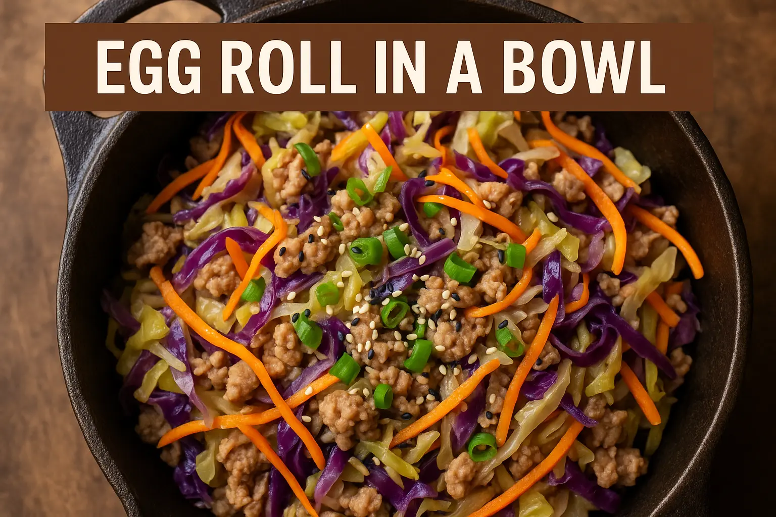 Egg Roll in a Bowl 1 Egg roll in a bowl in skillet