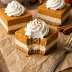 Pumpkin Cheesecake Bars recipe card