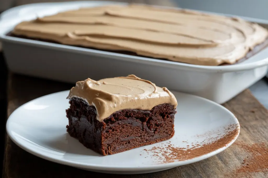 Dark chocolate cake with espresso buttercream	