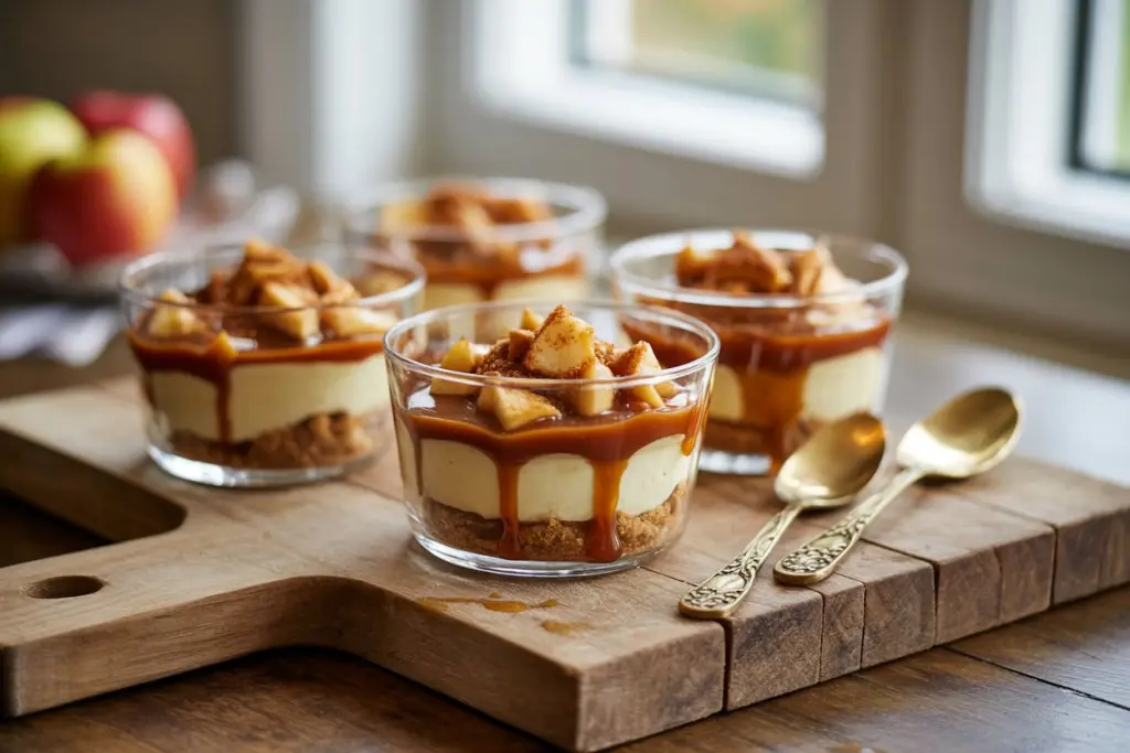 Cheesecake Dessert Cups with Caramel Apple Twist 8 Caramel Apple Cheesecake Cups