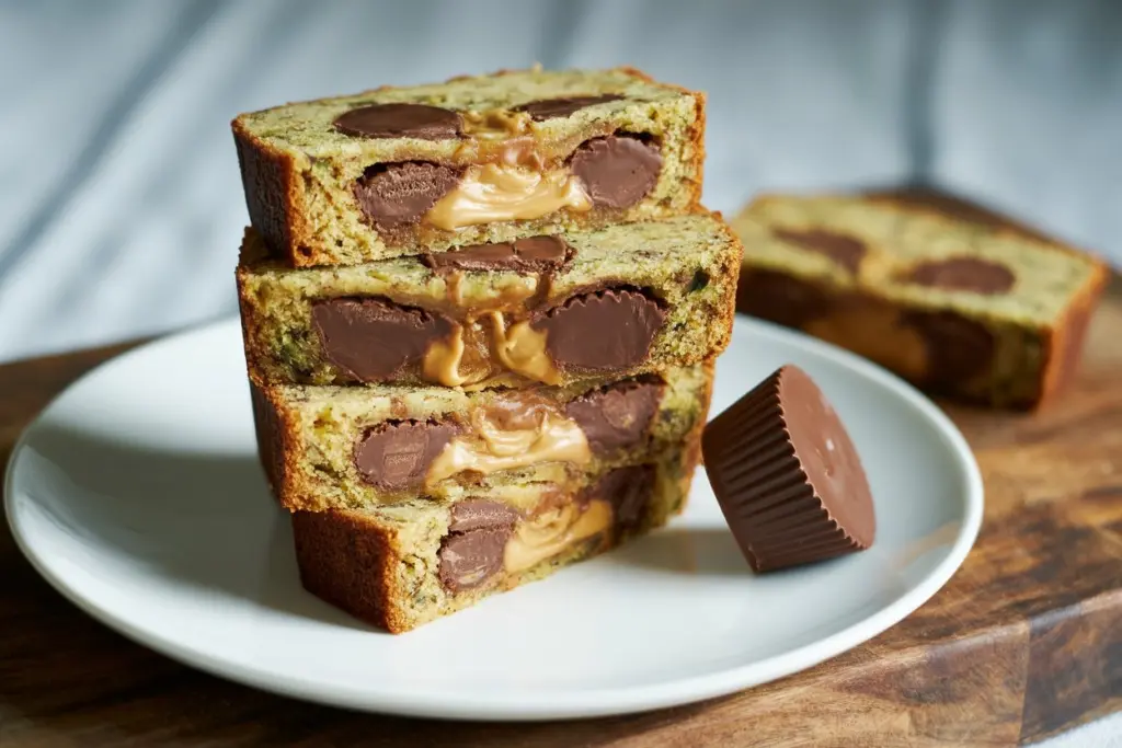 Sliced zucchini bread