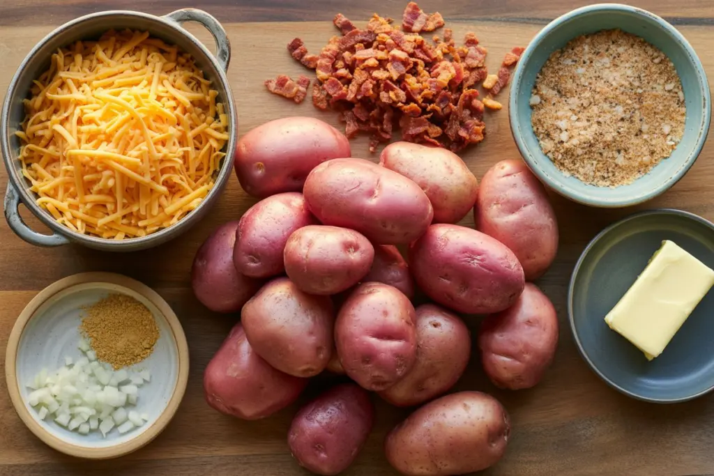 Ingredients for cheesy ranch potatoes