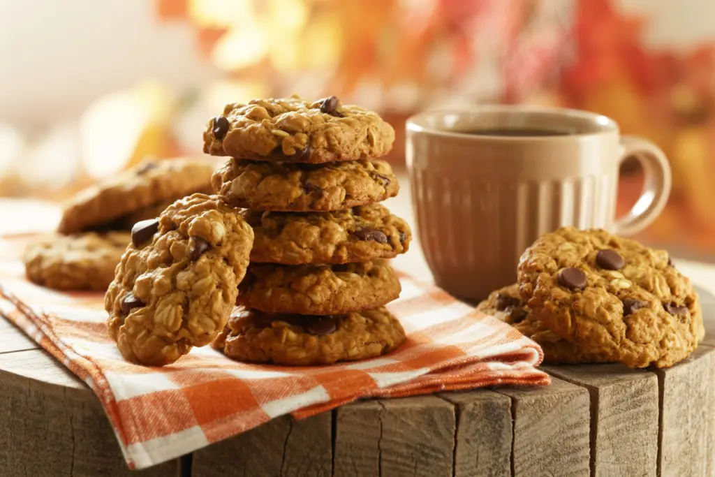 soft chewy pumpkin oatmeal cookies
