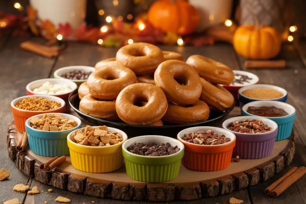 pumpkin donuts decorating bar