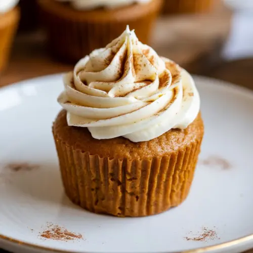 Moist Pumpkin Cupcakes with Cinnamon Topping