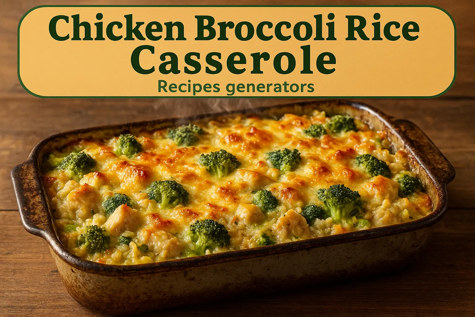 chicken broccoli rice casserole fresh from oven