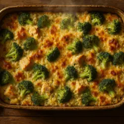 chicken broccoli rice casserole recipe card