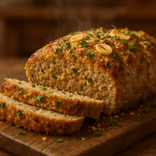 Recipe card for Garlic Parmesan Chicken Meatloaf