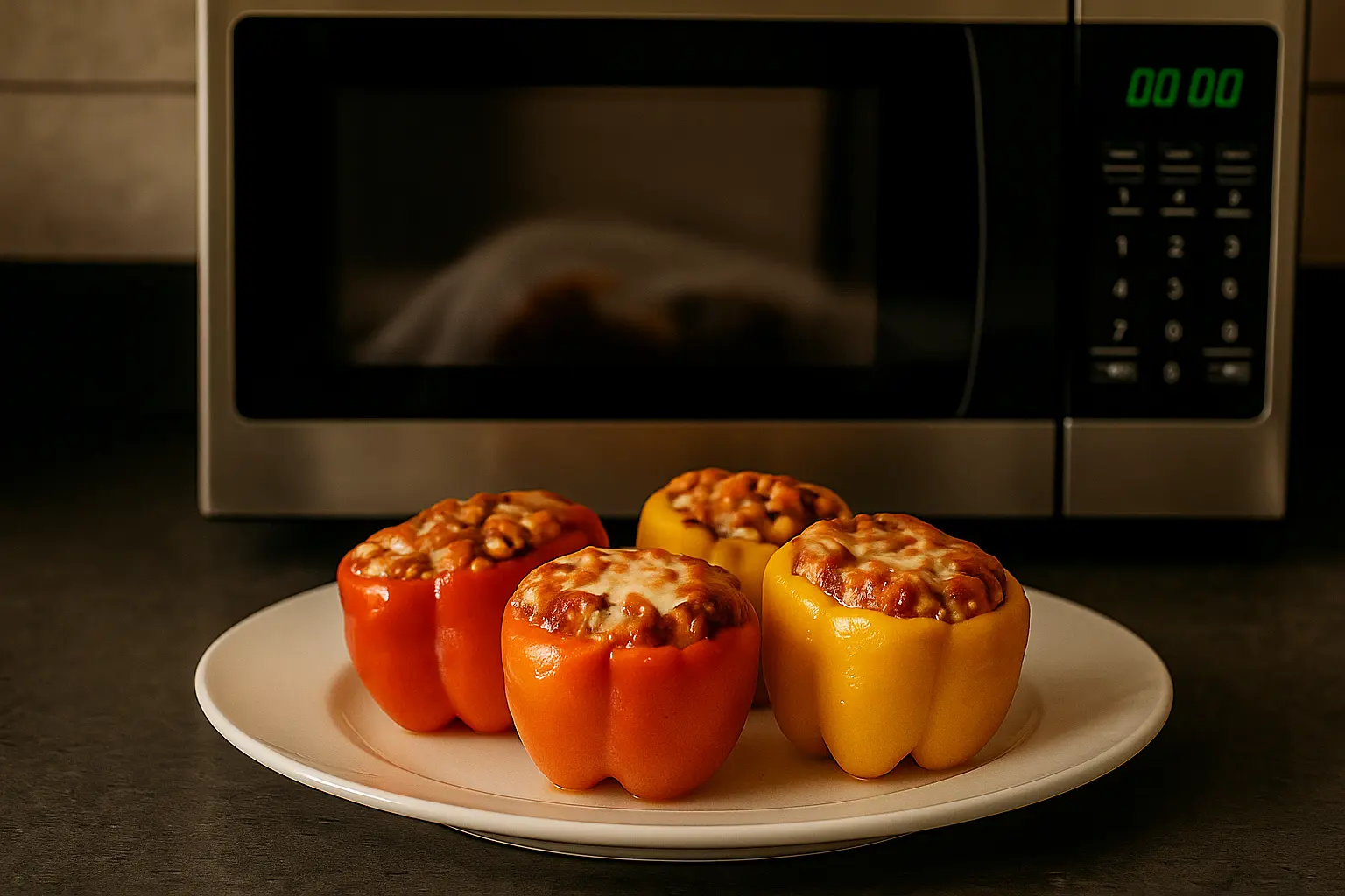 Reheating stuffed pepper in microwave safely