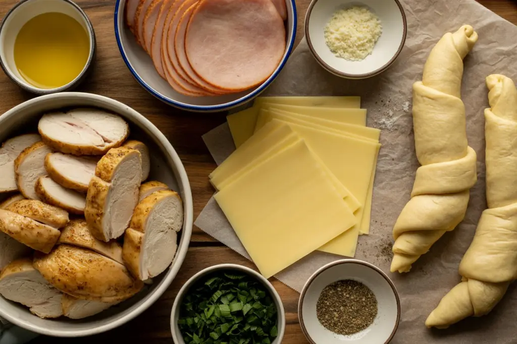 Cheesy Chicken Cordon Bleu Crescent Rolls 4 Chicken Cordon Bleu Crescent Rolls with Gooey Cheese