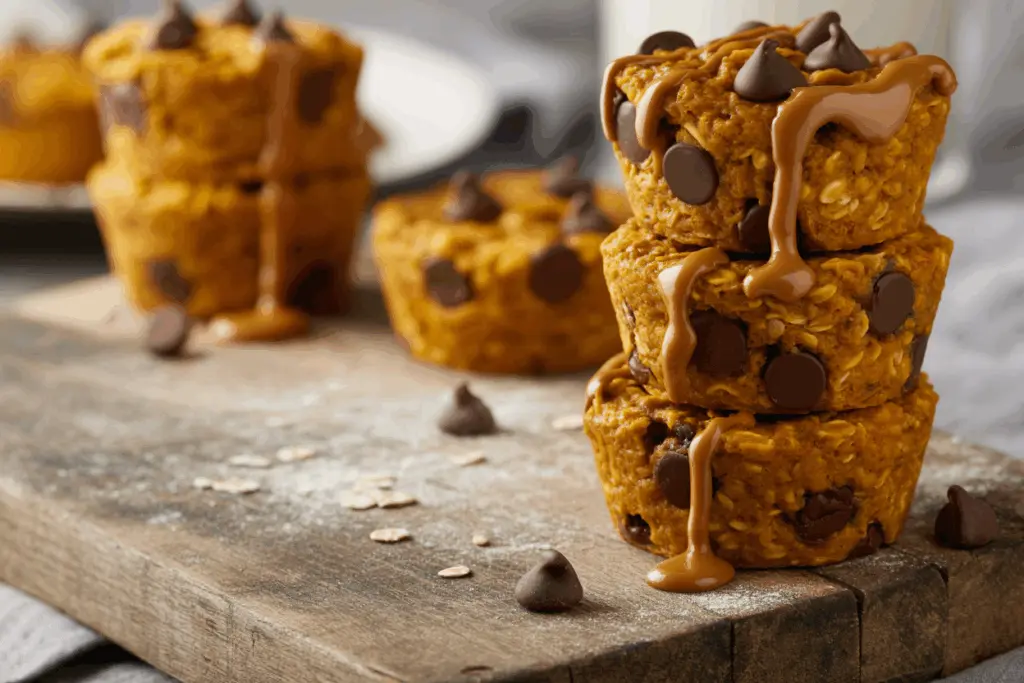 Breakfast Baked Pumpkin Chocolate Chip Oatmeal Cups 2 baked pumpkin oatmeal cups recipe