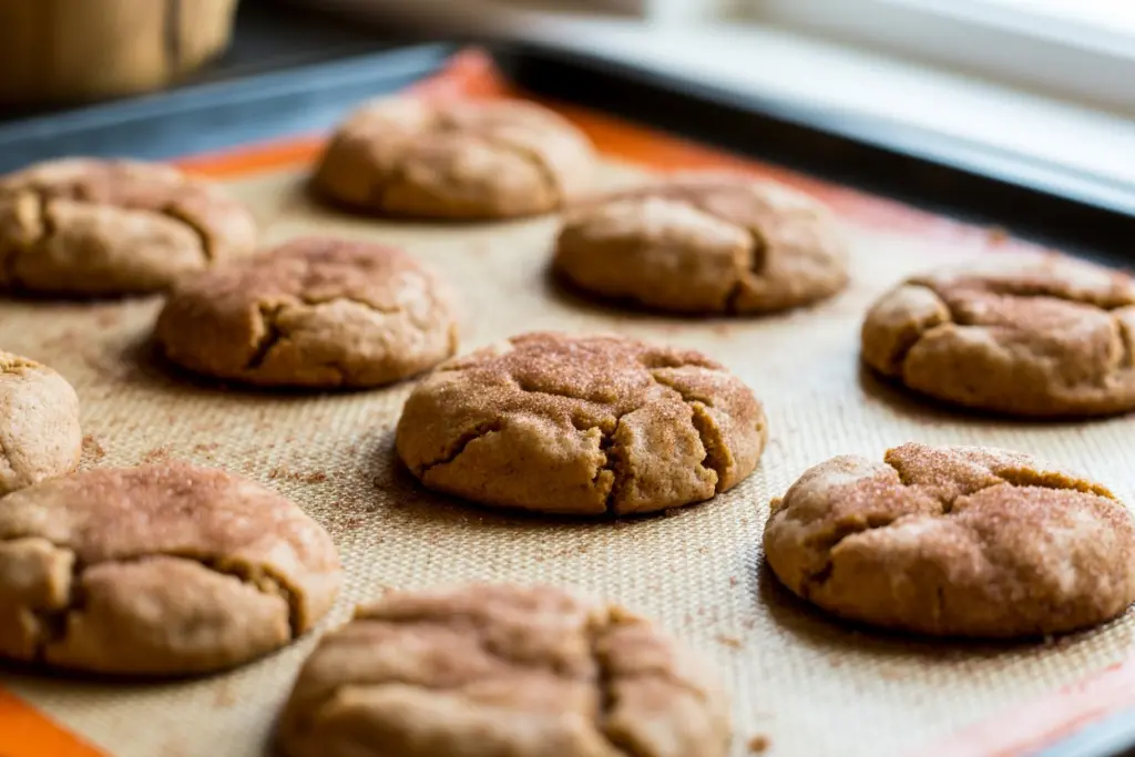 Freshly baked pumpkin snickerdoodle cookies