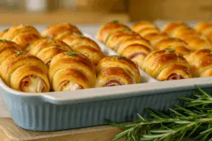 Cheesy Chicken Cordon Bleu Crescent Rolls