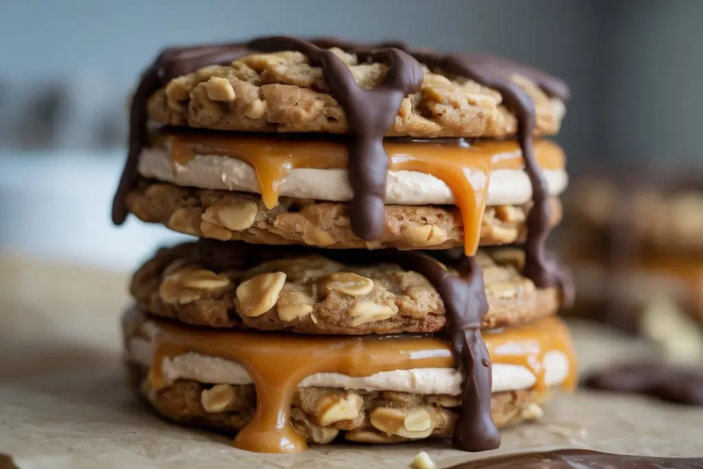 Easy, No-Bake Peanut Butter Oatmeal Sandwich Cookies 9 Oatmeal sandwich cookies