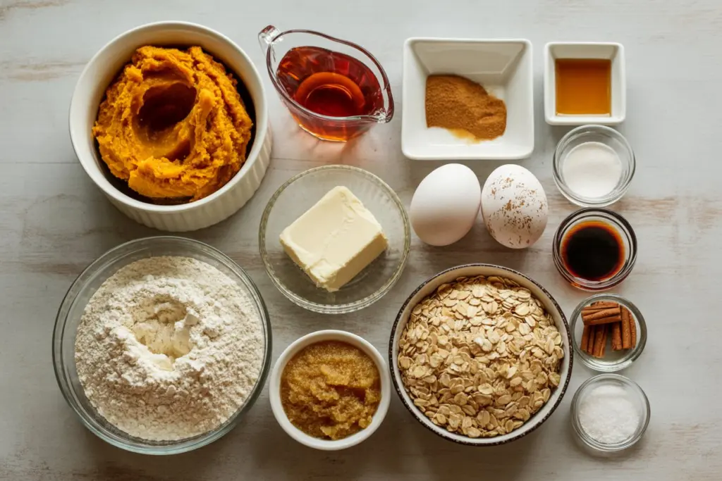 Ingredients for homemade pumpkin crisp
