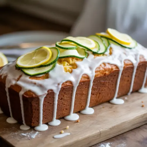 Lemon zucchini cake recipe card