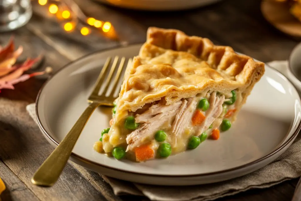 Turkey Pot Pie: The Best Leftover Turkey Recipe for Cozy Nights 8 Served turkey pot pie slice
