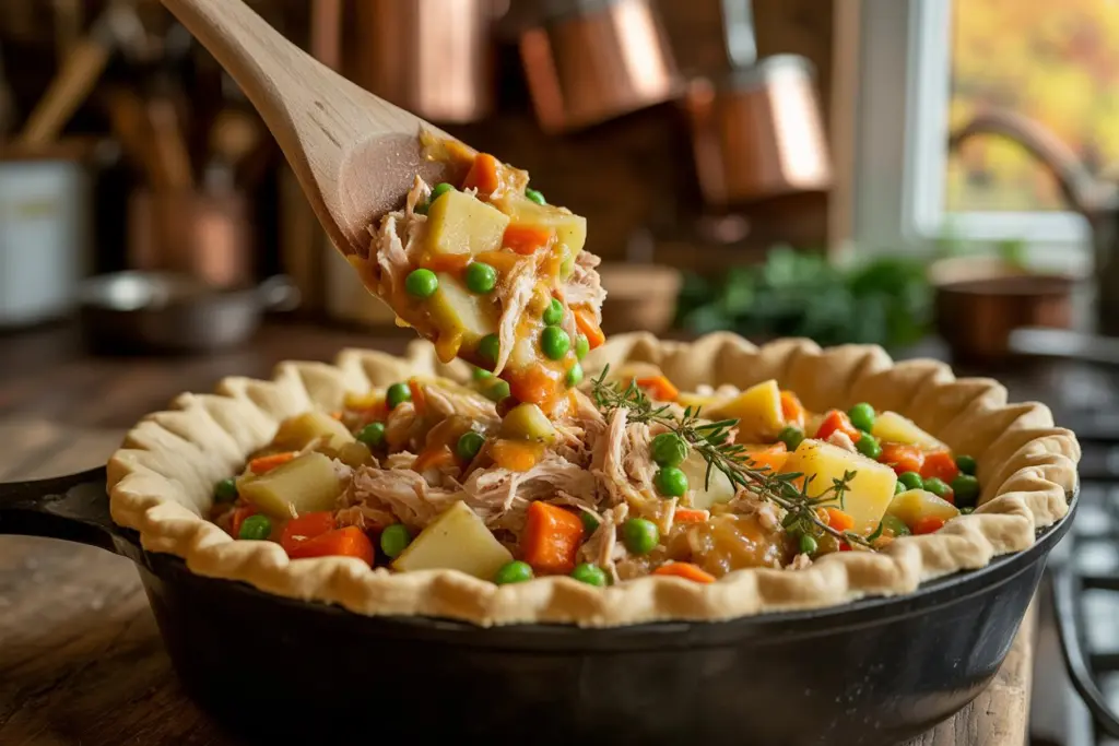 Turkey Pot Pie: The Best Leftover Turkey Recipe for Cozy Nights 6 Turkey pot pie crust assembly