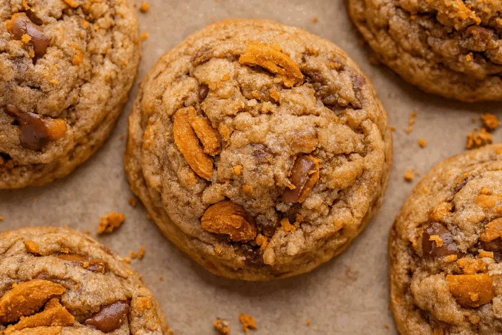 Peanut Butter Butterfinger Cookies Recipe 8 Freshly baked Butterfinger cookies cooling