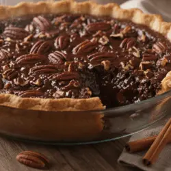 chocolate pecan pie recipe card