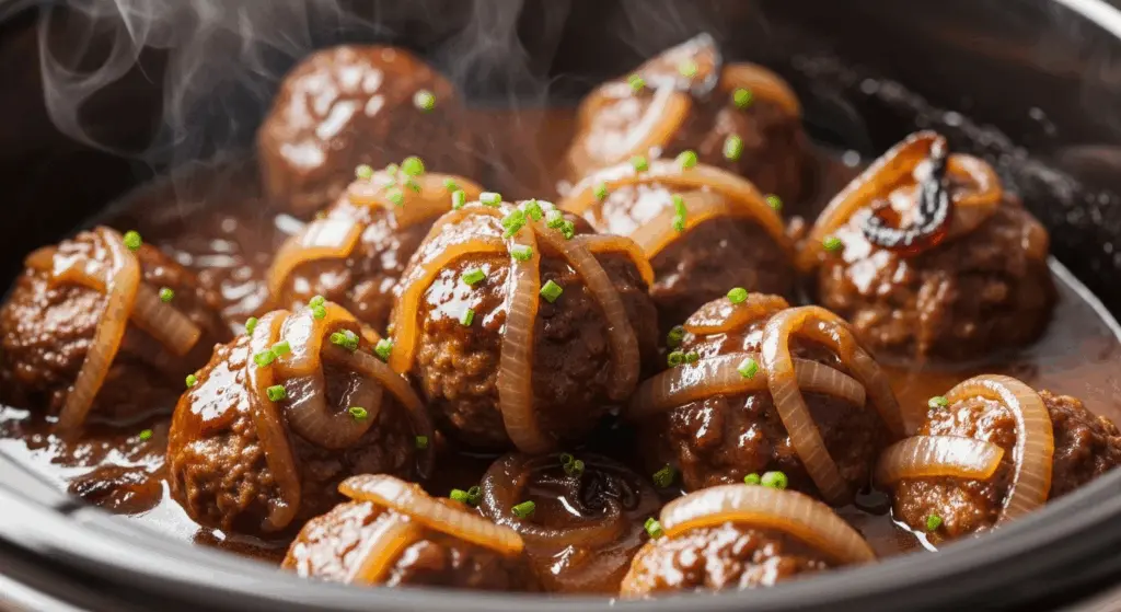 Slow Cooker French Onion Meatballs Recipe 6 Slow Cooker French Onion Meatballs Recipe