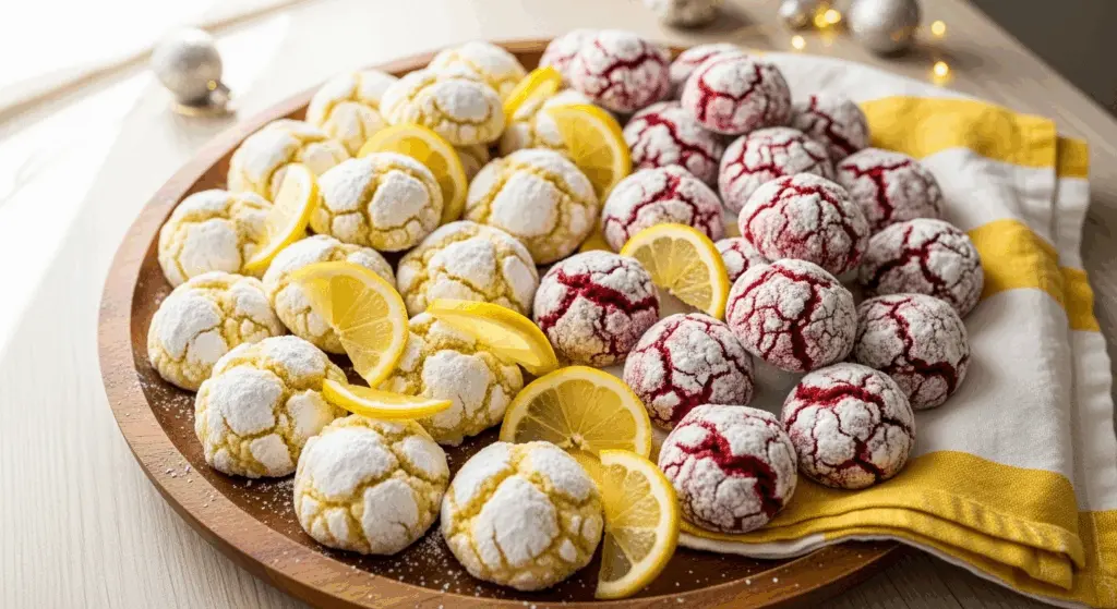 Easy Lemon Crinkle Cookies Recipe 10 Crinkle Cookies Party Tray