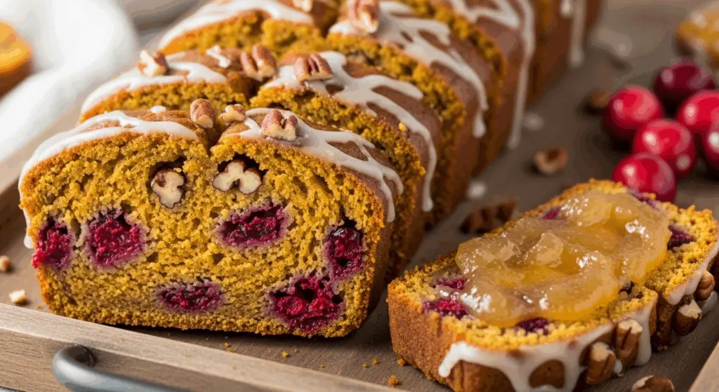 Cranberry Pecan Pumpkin Bread Recipe 10 Freshly baked cranberry pecan pumpkin bread with fall flavors