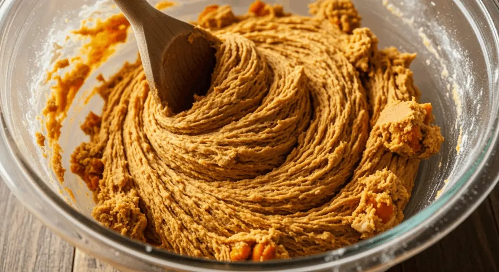 Brown Butter Pumpkin Snickerdoodle Cookies 5 Mixing brown butter pumpkin snickerdoodle cookie dough